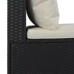 9pc Wicker Patio Sectional Seating Set With Cushions - Black/Beige - GODEER -Sunnydaze Decor Store GUEST 74320ef6 9c69 4903 839e 59afe6b1b247