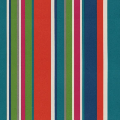 2pk St. Lucia Stripe Squared Corners Outdoor Seat Cushions Blue - Pillow Perfect 3 2pk St. Lucia Stripe Squared Corners Outdoor Seat Cushions Blue - Pillow Perfect