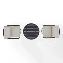 3pc Kaplan Outdoor Steel Bistro Set Oatmeal/Bronze - Crosley -Sunnydaze Decor Store GUEST 76eea9c4 0593 48c6 b0bf b859a5993b5b