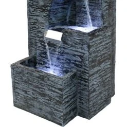 Sunnydaze Decor Sunnydaze 32"H Electric Polyresin Cascading Tower Tiered Outdoor Water Fountain With LED Lights -Sunnydaze Decor Store GUEST 777dbbac 00ce 41e1 b4a4 49b58ab5426a