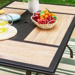 7pc Metal Patio Dining Set With Rectangular Table & 6 Swivel Chairs - Captiva Designs -Sunnydaze Decor Store GUEST 7799e51f 6b2d 4205 a88b 5e944f82dbe8