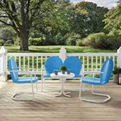 Griffith 4pc Outdoor Conversation Set - Sky Blue - Crosley -Sunnydaze Decor Store GUEST 78bab3d3 2923 4f3a b2c3 4d9631580c51