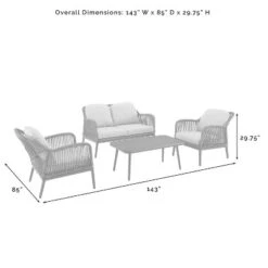Haven 4pc Outdoor Wicker Conversation Set - Light Gray - Crosley 32 Haven 4pc Outdoor Wicker Conversation Set - Light Gray - Crosley -Sunnydaze Decor Store GUEST 792e9402 ac82 47ac ae01 3f9ecae0a212