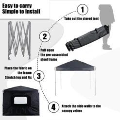 Aoodor 10' X 10' Pop Up Canopy Tent With Removable Mesh Window Sidewalls, Portable Instant Shade Canopy With Roller Bag -Sunnydaze Decor Store GUEST 79f00562 2126 4226 a5db 3fcec94fa4c5