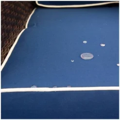 3pc Wicker Patio Sectional Seating Set With Cushions - Brown/Blue - GODEER -Sunnydaze Decor Store GUEST 7a47a52d 24e6 4b61 94f9 dae8a2877148