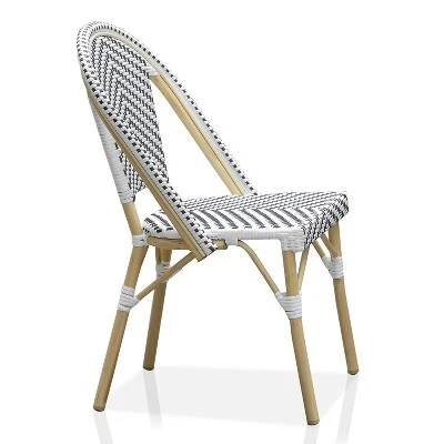 Arna 2pk Wicker Patio Side Chairs - Black/White - MiBasics 4 Arna 2pk Wicker Patio Side Chairs - Black/White - MiBasics - Image 2