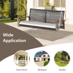 Tangkula 2-Seat Rattan Porch Swing Chair Outdoor Wicker Swing Bench W/ Seat Cushion 16 Tangkula 2-Seat Rattan Porch Swing Chair Outdoor Wicker Swing Bench W/ Seat Cushion -Sunnydaze Decor Store GUEST 7a56da20 cd39 4879 b561 03659b0d24f3