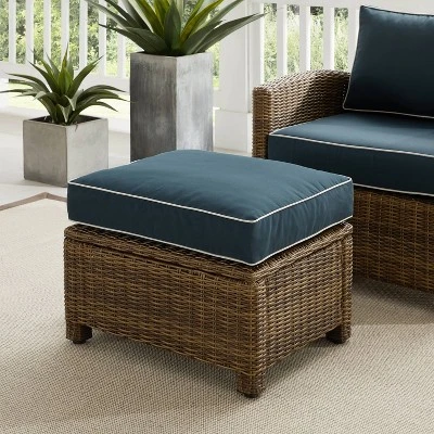 Bradenton Outdoor Wicker Ottoman - Crosley 3 Bradenton Outdoor Wicker Ottoman - Crosley