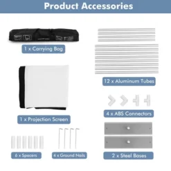 Costway 120'' Projector Screen W/ Stand 16:9 HD 4K Indoor Outdoor Projection Movie Screen -Sunnydaze Decor Store GUEST 7ad754e1 3a7e 454c b34c 0293e94d6f06