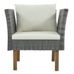 6pc Wicker Round Outdoor Sectional Set With Cushions - Black/Beige - GODEER -Sunnydaze Decor Store GUEST 7beecb26 f0e6 4e5a ae1a 585d729cd648