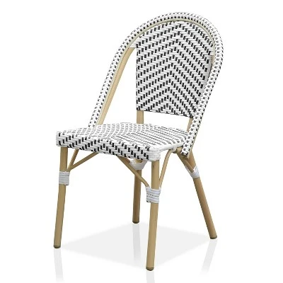 Arna 2pk Wicker Patio Side Chairs - Black/White - MiBasics 3 Arna 2pk Wicker Patio Side Chairs - Black/White - MiBasics