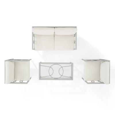 Ashford 4pc Outdoor Metal Conversation Set - Cream - Crosley 10 Ashford 4pc Outdoor Metal Conversation Set - Cream - Crosley - Image 8
