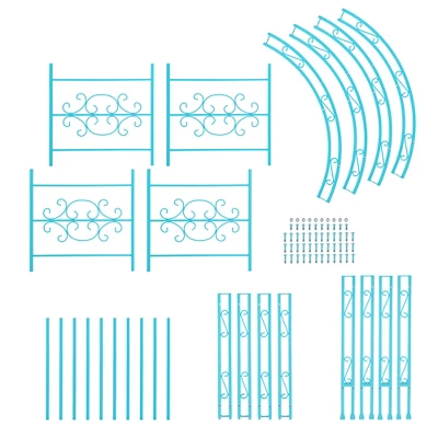 Evergreen Montebello Iron Garden Arbor, Coastal Blue- 53 X 84 X 23 Inches Fade And Weather Resistant Outdoor Decor 6 Evergreen Montebello Iron Garden Arbor, Coastal Blue- 53 X 84 X 23 Inches Fade And Weather Resistant Outdoor Decor - Image 4