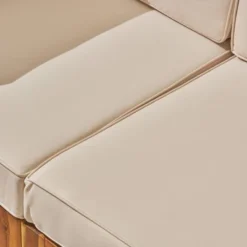 Oana 5pc Acacia Wood V-Shaped Sectional Sofa Set Teak/Beige - Christopher Knight Home 9 Oana 5pc Acacia Wood V-Shaped Sectional Sofa Set Teak/Beige - Christopher Knight Home -Sunnydaze Decor Store GUEST 7f194420 d9ff 46ab a001 6dbfc83a09d6