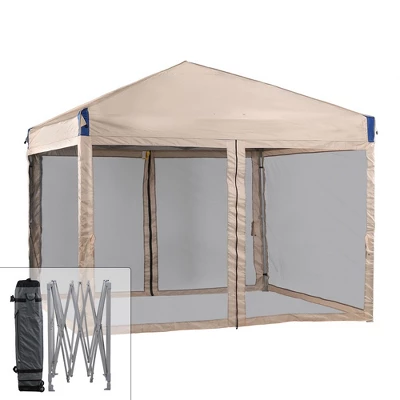 Aoodor 10' X 10' Pop Up Canopy Tent With Removable Mesh Sidewalls, Portable Instant Shade Canopy With Roller Bag 11 Aoodor 10' X 10' Pop Up Canopy Tent With Removable Mesh Sidewalls, Portable Instant Shade Canopy With Roller Bag - Image 9