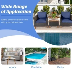 Costway 3PCS Patio Wicker Rattan Sofa Set Furniture Acacia Wood Conversation -Sunnydaze Decor Store GUEST 7f7f486a bcb2 4612 a7e6 2f694b2c9f81