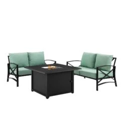 Kaplan 3pc Outdoor Conversation Set With Fire Table & 2 Loveseats - Mist - Crosley 22 Kaplan 3pc Outdoor Conversation Set With Fire Table & 2 Loveseats - Mist - Crosley -Sunnydaze Decor Store GUEST 806c8463 95c6 40c0 87b4 a9e1d259a4b1