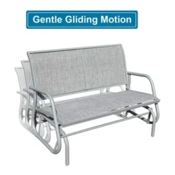 GOLDSUN Alloy Steel Weather Resisting Outdoor 2 Person Swinging Rocking Glider Bench Chair Loveseat For Patio, Garden, Deck, Or Swimming Pool, Gray 9 GOLDSUN Alloy Steel Weather Resisting Outdoor 2 Person Swinging Rocking Glider Bench Chair Loveseat For Patio, Garden, Deck, Or Swimming Pool, Gray -Sunnydaze Decor Store GUEST 80f5fba9 1fcb 41d8 8664 dc55e963bbbc