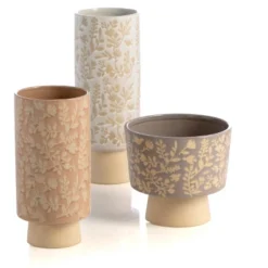 Alameda Grey Floral Planter Vase - Shiraleah -Sunnydaze Decor Store GUEST 815fbe29 71cf 41e8 96c4 220418690f56