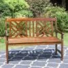 Outdoor Poplar Wood Loveseat Bench - Natural - Captiva Designs -Sunnydaze Decor Store GUEST 82508126 fece 4640 bb16 a3096c01e971
