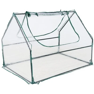 Sunnydaze Decor Sunnydaze Mini Greenhouse With 2 Zippered Side Doors - Clear 9 Sunnydaze Decor Sunnydaze Mini Greenhouse With 2 Zippered Side Doors - Clear - Image 7