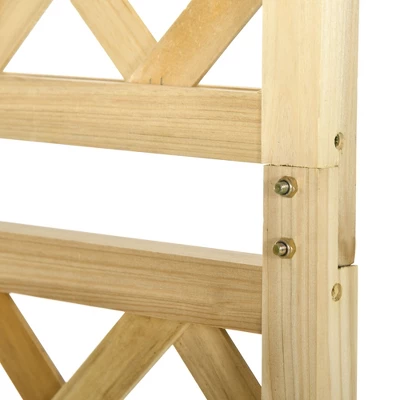 Outsunny 17.25" Wooden Wedding Arch, Garden Arch Arbor For Climbing Plants & Trellis Design For Vines, Ceremony, Party, Backdrop, Natural 7 Outsunny 17.25" Wooden Wedding Arch, Garden Arch Arbor For Climbing Plants & Trellis Design For Vines, Ceremony, Party, Backdrop, Natural - Image 5