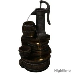 Sunnydaze Decor Sunnydaze 23"H Electric Polyresin Cozy Farmhouse Pump And Tiered Barrels Outdoor Water Fountain With LED Lights 13 Sunnydaze Decor Sunnydaze 23"H Electric Polyresin Cozy Farmhouse Pump And Tiered Barrels Outdoor Water Fountain With LED Lights -Sunnydaze Decor Store GUEST 82cfa01f 7b83 49ac 97b3 7679afd2b079