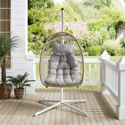 Toluca Hanging Outdoor Boho Egg Chair With Cushion - Saracina Home 6 Toluca Hanging Outdoor Boho Egg Chair With Cushion - Saracina Home - Image 4