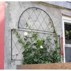 46" Wide Iron 2 Pc Oxfordshire Decorative Garden Trellis Black Coat Finish - Achla Designs -Sunnydaze Decor Store GUEST 85162a62 8d6f 4369 bd09 6904d05bd747