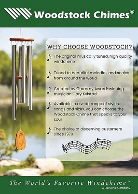 Woodstock Wind Chimes Signature Collection, Woodstock Zenergy Chakra Chime, 11'' Silver Wind Chime CC7Z 7 Woodstock Wind Chimes Signature Collection, Woodstock Zenergy Chakra Chime, 11'' Silver Wind Chime CC7Z - Image 5