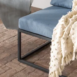 Outdoor Modern Modular Patio Side Chair Blue - Saracina Home -Sunnydaze Decor Store GUEST 85fd859a ae0d 497e ba7b 1e6baee50d7f