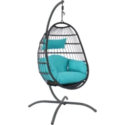 Sunnydaze Decor Sunnydaze Outdoor Resin Wicker Patio Penelope Hanging Basket Egg Chair Swing With Cushions, Headrest, And Steel Stand Set - 3pc 16 Sunnydaze Decor Sunnydaze Outdoor Resin Wicker Patio Penelope Hanging Basket Egg Chair Swing With Cushions, Headrest, And Steel Stand Set - 3pc -Sunnydaze Decor Store GUEST 861d5854 5197 4b55 846b b6413db37c7c
