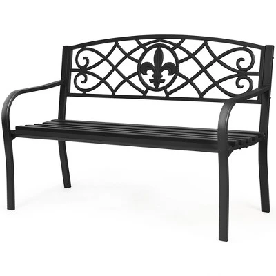 Costway Patio Garden Bench Park Yard Outdoor Furniture Steel Slats Porch Chair Seat 3 Costway Patio Garden Bench Park Yard Outdoor Furniture Steel Slats Porch Chair Seat