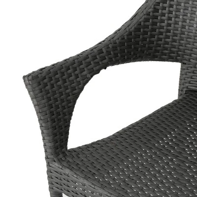 Mirage 3pc Wicker Stacking Chair Chat Set - Christopher Knight Home 5 Mirage 3pc Wicker Stacking Chair Chat Set - Christopher Knight Home - Image 3