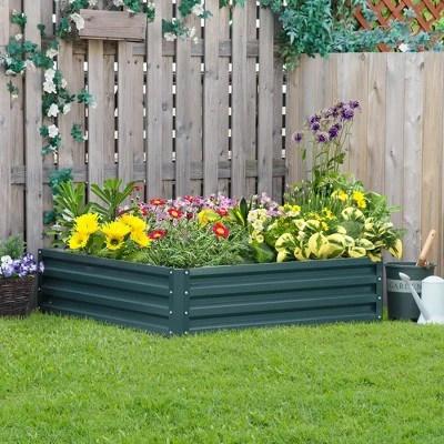 Outsunny 4' X 4' X 1' Galvanized Raised Garden Bed, Planter Raised Bed With Steel Frame For Vegetables, Flowers, Plants And Herbs 3 Outsunny 4' X 4' X 1' Galvanized Raised Garden Bed, Planter Raised Bed With Steel Frame For Vegetables, Flowers, Plants And Herbs