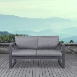 Baltic Patio Patio Loveseat Gray - Real Flame