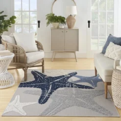 Nourison Aloha Coastal Starfish Outdoor Area Rug -Sunnydaze Decor Store GUEST 87cb4cea 42b1 4339 a18a f347ad387d7b