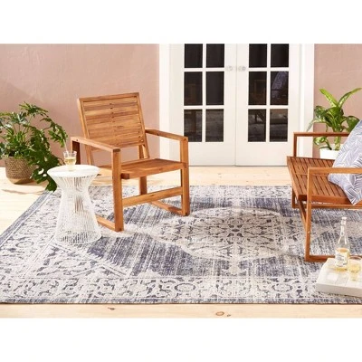Sofia Magnolia 5'3" X 7'2" Outdoor Patio Rug Navy Blue - Nicole Miller 3 Sofia Magnolia 5'3" X 7'2" Outdoor Patio Rug Navy Blue - Nicole Miller