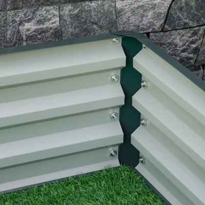 Outsunny 4' X 4' X 1' Galvanized Raised Garden Bed, Planter Raised Bed With Steel Frame For Vegetables, Flowers, Plants And Herbs 6 Outsunny 4' X 4' X 1' Galvanized Raised Garden Bed, Planter Raised Bed With Steel Frame For Vegetables, Flowers, Plants And Herbs - Image 4
