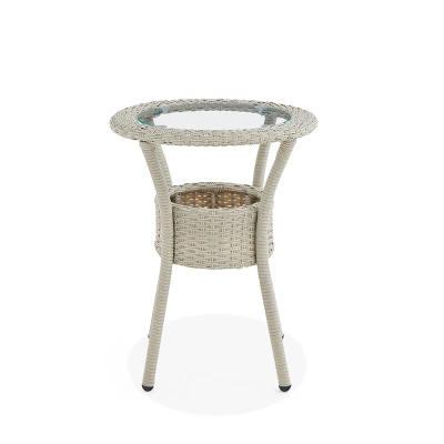 All-Weather Wicker Haven Outdoor Accent Table With Storage Beige - Alaterre Furniture 4 All-Weather Wicker Haven Outdoor Accent Table With Storage Beige - Alaterre Furniture - Image 2