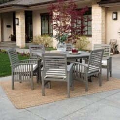 Ravenscroft 7pc Acacia Wood Patio Dining Set With Expandable Table Gray Wash - Saracina Home 7 Ravenscroft 7pc Acacia Wood Patio Dining Set With Expandable Table Gray Wash - Saracina Home -Sunnydaze Decor Store GUEST 889c2880 646f 4dc8 8afa 505dda3449d8