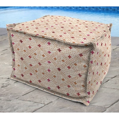 Outdoor Ottoman Seat Cushion Glenville Sunset - Jordan Manufacturing 3 Outdoor Ottoman Seat Cushion Glenville Sunset - Jordan Manufacturing