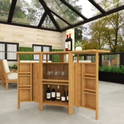 Patio Bar Table Teak - Olivia & May -Sunnydaze Decor Store GUEST 893657b3 95f4 4742 8a1d c058be112ea7