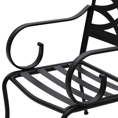 7pc Outdoor Dining Set With 6 Chairs With Seat & Back Cushions & Metal Rectangle Table With Umbrella Hole - Captiva Designs 11 7pc Outdoor Dining Set With 6 Chairs With Seat & Back Cushions & Metal Rectangle Table With Umbrella Hole - Captiva Designs - Image 9