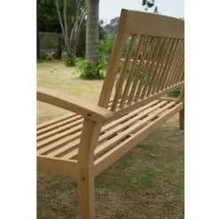 Caterina Teak Patio Sofa With Cushion - Beige - Cambridge Casual -Sunnydaze Decor Store GUEST 8a0831da f0a8 4c61 a467 069b6902d931