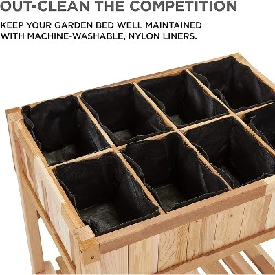 Jumbl Cedar Wood Raised Garden Bed & Herb Planter Box, 31" X 23" X 31" 5 Jumbl Cedar Wood Raised Garden Bed & Herb Planter Box, 31" X 23" X 31" - Image 3