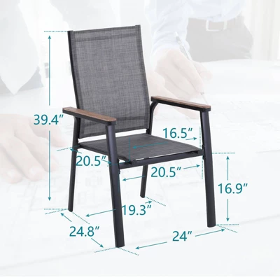 3pc Patio Dining Set With Small Round Table & Lightweight Sling Chairs - Captiva Designs 10 3pc Patio Dining Set With Small Round Table & Lightweight Sling Chairs - Captiva Designs - Image 8