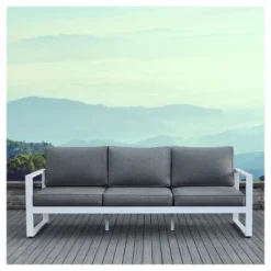 Baltic 1pc Metal Patio Sofa - White - Real Flame 9 Baltic 1pc Metal Patio Sofa - White - Real Flame -Sunnydaze Decor Store GUEST 8cf00070 f8d1 4a72 aeb5 c6e5d2b22678