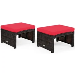 Costway 2PCS Patio Rattan Ottoman Cushioned Seat Foot Rest Furniture TurquoiseRedWhite 23 Costway 2PCS Patio Rattan Ottoman Cushioned Seat Foot Rest Furniture TurquoiseRedWhite -Sunnydaze Decor Store GUEST 8cf89996 a4c0 4b3e 8a79 3400ff910903