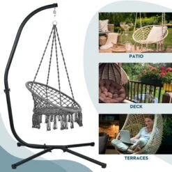 Hammock Steel C Stand -Stand For Hanging Hammock Chairs - 300 Pound Capacity, Black 13 Hammock Steel C Stand -Stand For Hanging Hammock Chairs - 300 Pound Capacity, Black -Sunnydaze Decor Store GUEST 8d3153fb c4bc 4109 94a4 1dbb62e3a3ae